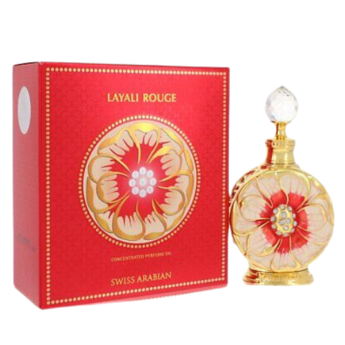 Swiss Arabian Layali Rouge Concentrated Perfume Oil Alcohol Free For Her 15 ml Swiss Arabian Layali Rouge Concentrated Perfume Oil Alcohol Free For Her 15 ml